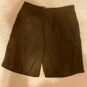 Men's Daniel Cremieux Dark Brown Linen Shorts. Size 35W